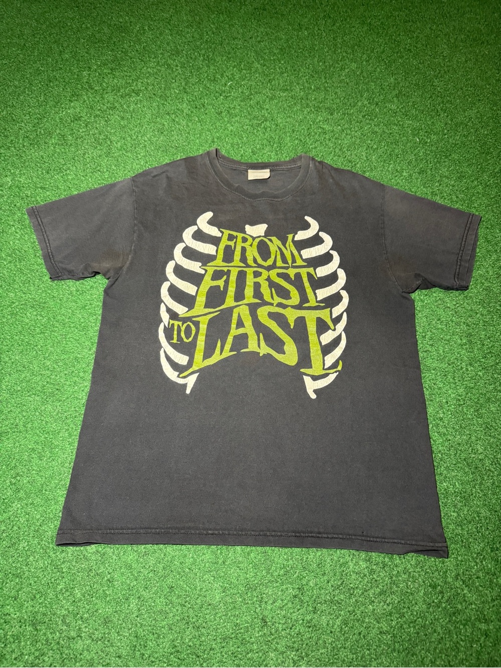 From First To Last Vintage Band T Shirt Y2K Emo Grunge Punk RARE Skeleton Medium